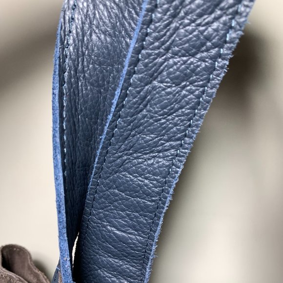 MUXO Brown Suede and Blue Leather Tote - Picture 14 of 15